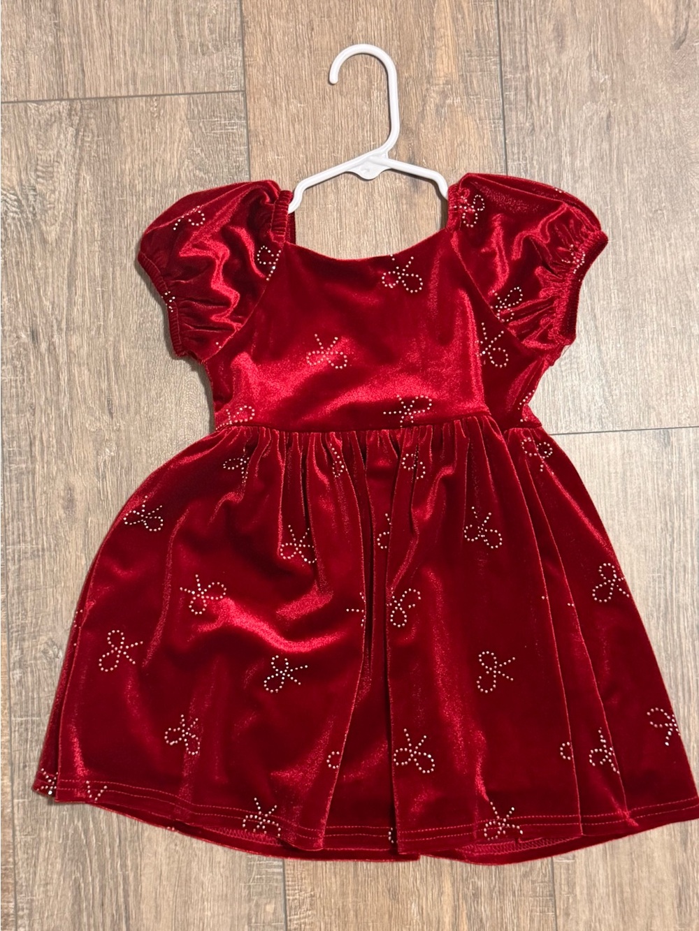 Blueberi Boulevard Red Velvet Party Dress for Kids